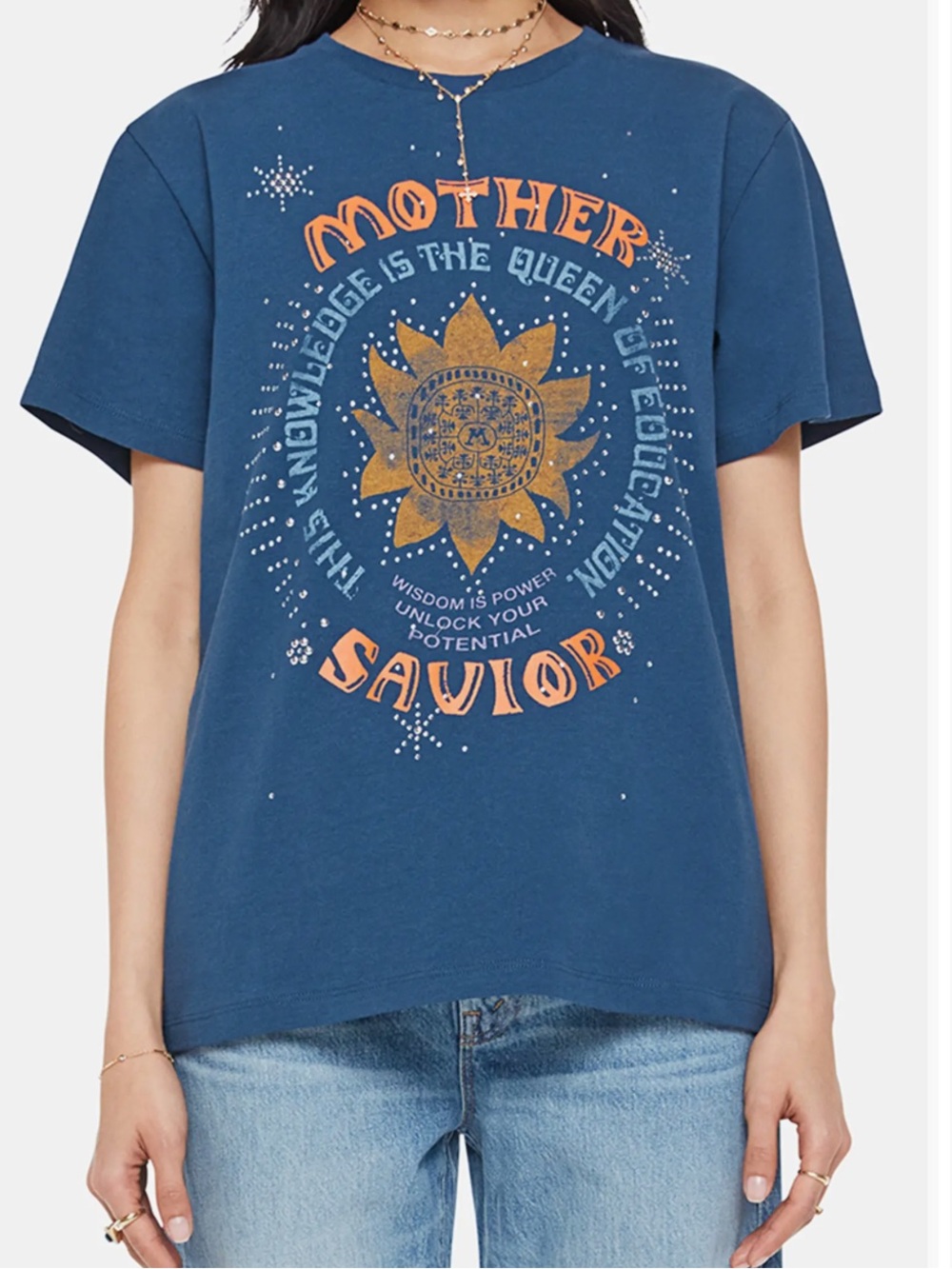 Mother The Rowdy Embellished Graphic T-Shirt